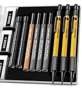 Four Candies 3PCS 1.3mm Mechanical Pencil Set with Case, Metal Heavy Duty Carpenter Pencils with ...
