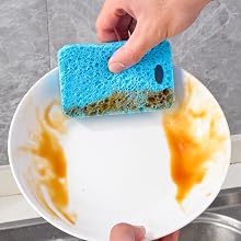 Compressed Cellulose Sponges Non-Scratch Natural Sponge Cleaning Scrub Sponge kitchen Cut-Outs DIY
