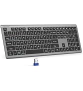 TECKNET Wireless Keyboard Rechargeable, 2.4G Ultra-Slim Full Size Wireless Keyboard, Quiet Typing...