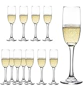 YARYOUNG Champagne Flute Glasses Set of 12, 6 Oz Classic Champagne Glass Set for Wedding, Birthda...