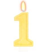 FAMGift Yellow Birthday Candles for Boys Girls - Number 1 Candle Cake Topper for Yellow Party Dec...