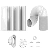 E-SDS Portable AC Window Kit with 5.9” Exhaust Hose for Sliding Window, Adjustable Window Vent Se...