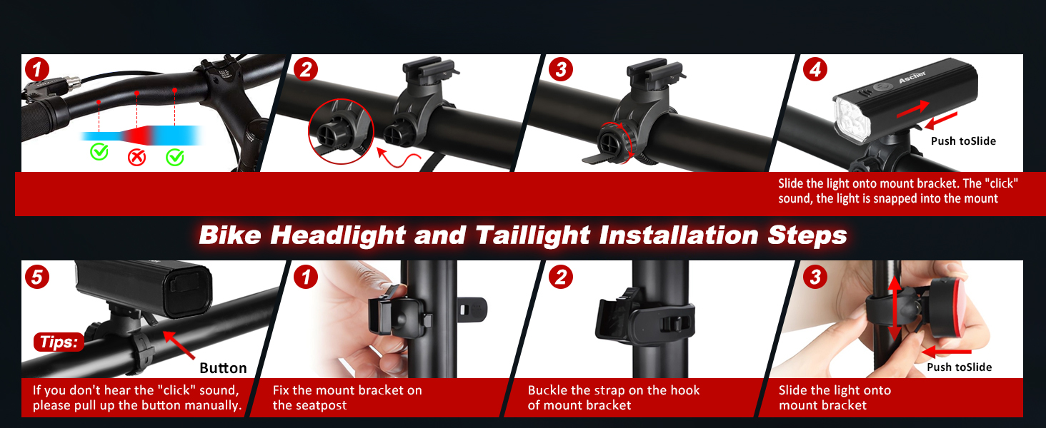Bike light sets installation