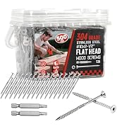 #10x2-1/2 Inch 304 Stainless Steel Deck Screws 500 PCS - Corrosion-Resistant Outdoor Wood Fastene...