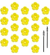 Andiker 20Pcs Hummingbird Feeder Replacement Flowers with Cleaning Brush, Yellow Feeder Parts Rep...