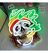 RuCvixkt Skull Neon Sign-Halloween LED Neon Signs for Wall Decor,UV Printed USB Powered Neon Ligh...
