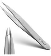 By MILLY Pointed Tweezers | High Carbon Stainless Steel Needle Nose | Fine Point Precision Hair R...