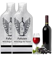 Pafusen 2 Set Wine Bags for Travel, Reusable Wine Bottle Travel Protector Bags, Leak Proof Protec...