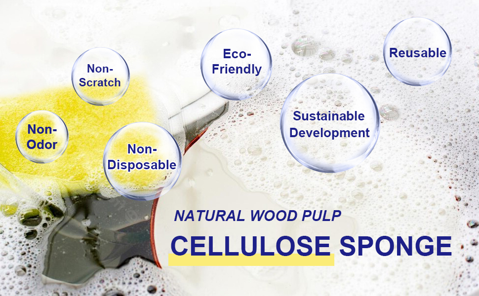 Natutal wood pulp cellulose sponge