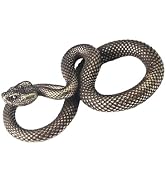 Junfamilee Bronze Snake Figurine Decor High Simulation Fantasy Brass Vintage Style Snake Statue f...