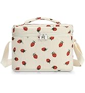 TESAFNG Insulated Lunch Bag for Women, Cute Corduroy Reusable Lunch Box for Adult, Leakproof Cool...