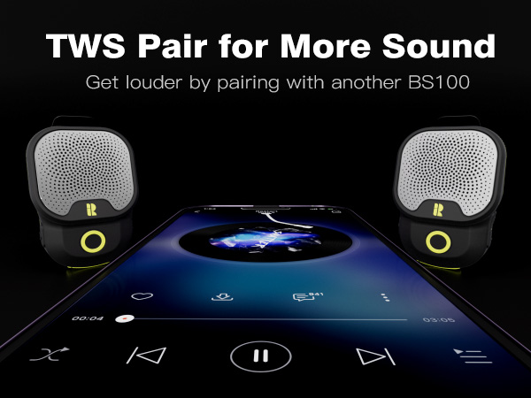 TWS mode clip on bluetooth speaker