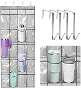 20 Large Pockets - Hanging Water Bottle Organizer for Stanley 14/20/30/40oz - Foldable Over Door ...