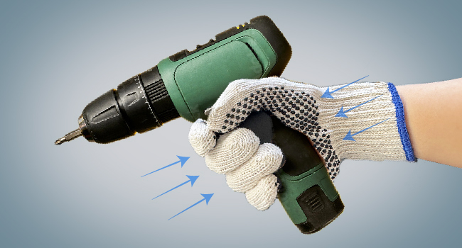 pvc dot knit gloves