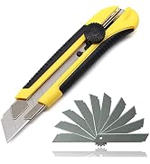 25MM Heavy Duty Utility Knife, Box Cutter with 20pcs SK-5 Retract Blades, Snap-Off Cutters with R...