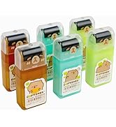 Smilo Capybara Roller Erasers, 6 Pack Self-Cleaning Pencil Eraser with Shavings Collector & Cover...