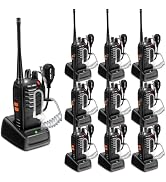 Radios Walkie Talkies Long Range: MaxTalker MT-8S Rechargeable Walkie Talkie with Earpiece, 1500m...