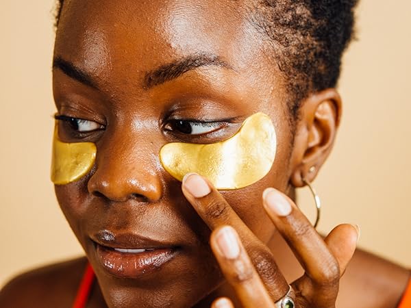 grace and stella eye masks, eye gel pads, gold under eye patches for dark circles and puffiness