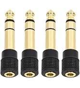 Aqdocvf 4-Pack 3.5mm to 1/4" Adapter, Upgrade Headphone Jack Adapter, 1/4" to 3.5mm Stereo Headph...