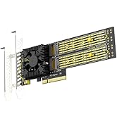 GLOTRENDS PA40 Quad M.2 NVMe to PCIe 3.0 X8 Adapter with PCIe Bifurcation, Setup Soft M.2 NVMe RA...