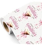 WRAPAHOLIC Valentines Day Wrapping Paper Roll - Mini Roll - 17 Inch x 16.5 Feet - Martini Glasses...
