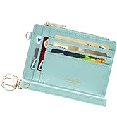 Wikavanli Women Slim Rfid Blocking Credit Card Case Holder Wristlet Zip ID Case Wallet Small Comp...