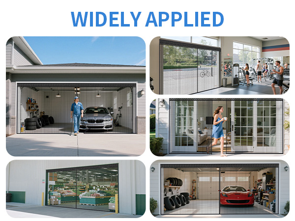 sliding track magnetic garage door screen