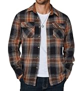 COOFANDY Men's Long Sleeve Flannel Shirts Fashion Plaid Jacket Casual Button Down Shirt with Pockets