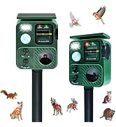 2-Pack Ultrasonic Animal Repeller, Solar Animal Repeller, Outdoor Animal Deterrent Devices, Motio...