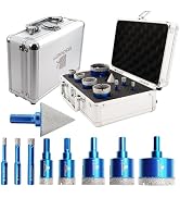 Diamond Core Drill Bit Set - BRSCHNITT Diamond Hole Saw Kit for Porcelain Tile Ceramic Marble Gra...