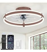 ZMISHIBO Ceiling Fans with Lights and Remote, 19.7'' Low Profile Ceiling Fan, 3000-6000K Dimmable...