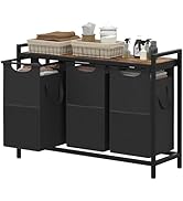 Heybly Laundry Hampers, 3 × 12.5 Gal Laundry Basket with Large Desktop Sorter for Laundry Room Or...