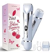 Wea&Hea Bikini Trimmer for Women, 2 in 1 Electric Razor Body Shaver | 2 grooming heads, IPX7 wate...