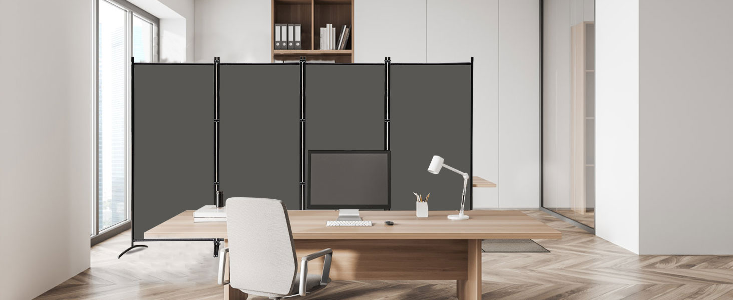 6 Ft Tall Portable Office Walls Dividers for Room Separator black color