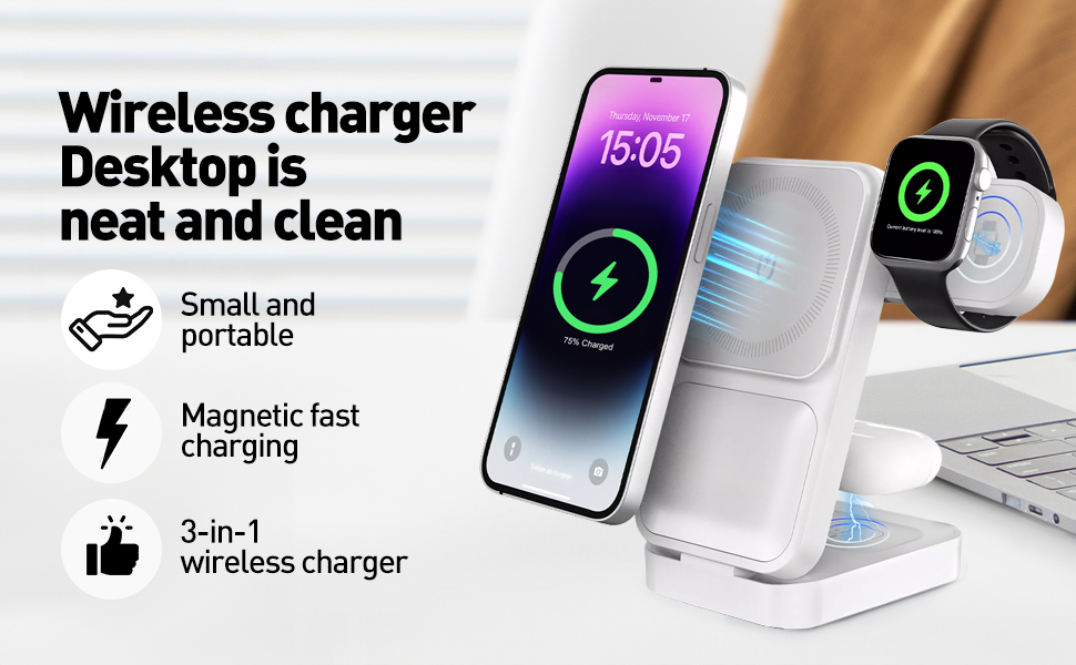 3in1 Wireless Charging Station for Apple