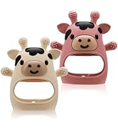 2 Pack Baby Teething Toys for 3-6 6-12 Months, Food Grade Silicone Infant Teether Mitten, Baby Es...