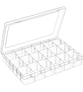 Mauproy 18 Grids Large Plastic Organizer Box with Adjustable Dividers | Small Tackle Boxes, Mini ...