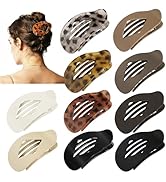 10 PCS Flat Hair Clips for Women - Large Matte & Tortoise Hair Claw Clips, 4.2 Inch Strong Hold N...