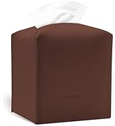 Azormi Tissue Box Cover, PU Leather Square Tissue Box Holder with Woven Pattern, Cube Tissue Box ...