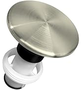 972-098J Plumbing-Equipment Brushed Nickel Drain Sink Stopper, Drain Sink Plug Part Push & Seal D...