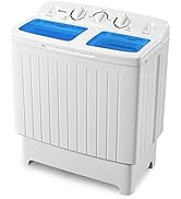 ARLIME Portable Clothes Washing Machine, 17.6lbs Mini Twin Tub Washer & Spinner Dryer Combo Compa...