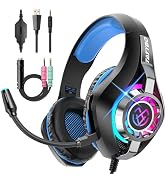 Tatybo Gaming Headset for PC, Ps5, Ps4, Switch, Mobile, Xbox Headset with Deep Bass Stereo Sound,...