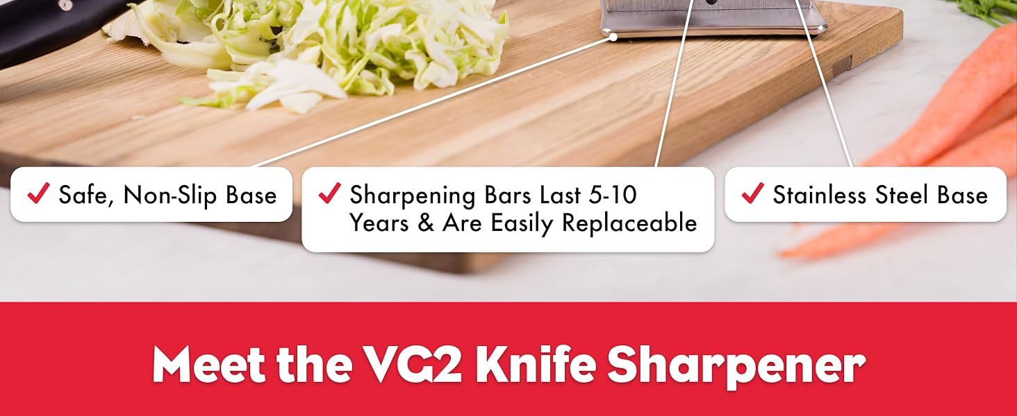 Brod & Taylor VG2 Knife Sharpener Easy to Use Works with all knives replaceable