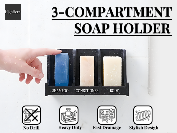 3-compartment soap holder 1 - m