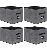 Onlyeasy Extra Large Foldable Cloth Storage Cubes 4 Pack with Label Holders - Fabric Storage Bins...