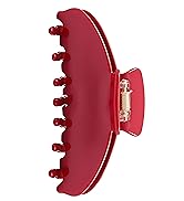 OideGuiing Durable Acetate Hair Clips - 4-Inch Cherry Red Claw Clips for Fine and Thick Hair (Red)