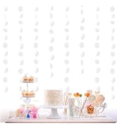 MIAHART 52 Feet Colorful Glitter Circle Dots Garland 4 Pcs Decorations Party Garland Hanging Bann...