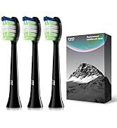 JTF Sonic Smart Toothbrush Genuine Standard Brush Heads, 3 Pack, Black, P200