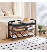 YATINEY Shoe Bench with Backrest