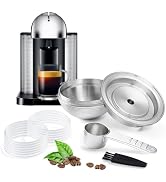 HAILASRE Stainless Steel Reusable Coffee Pods for Nes presso Vertuo-line GCA1 and ENV135 Refillab...